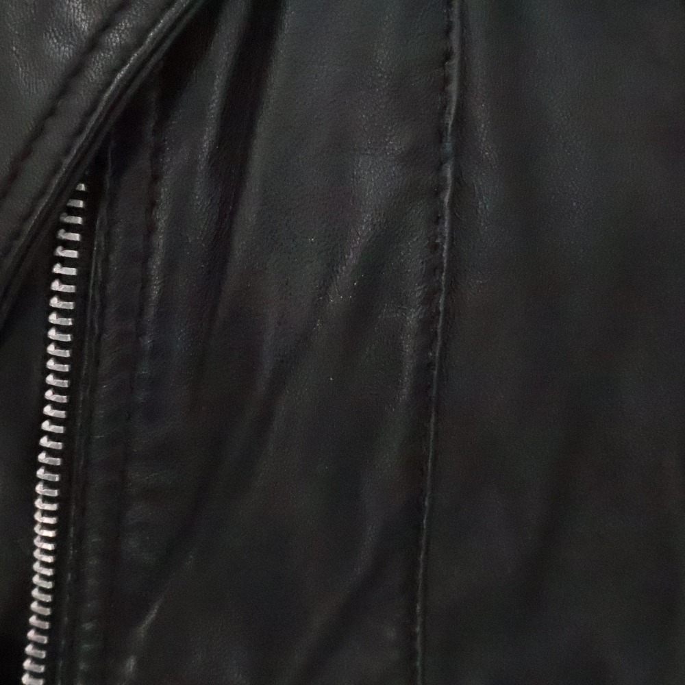 Barneys Originals Biker Moto Sheep Leather Jacket Womens Size 10 Black Pockets - Picture 15 of 16